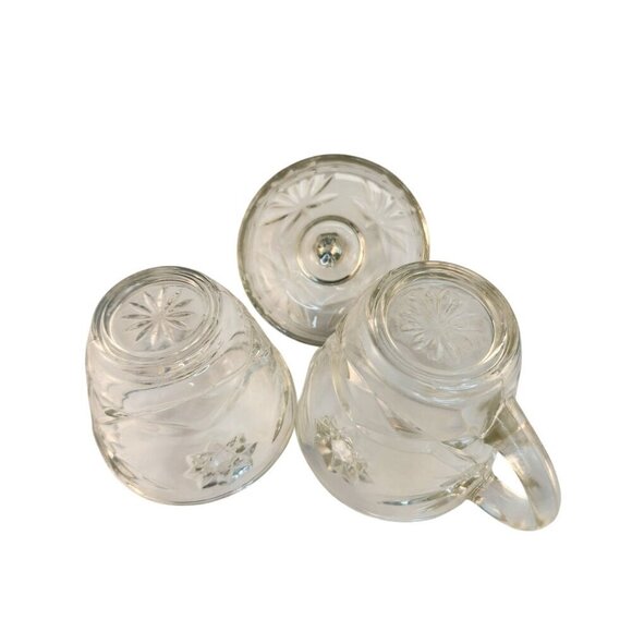 Anchor Hocking Early American Prescut Star Of David Clear Glass Creamer & Covere - Picture 7 of 9